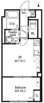 グランパセオ北新宿 403 間取り図