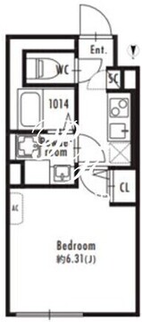 グランパセオ北新宿 405 間取り図