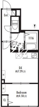 グランパセオ北新宿 407 間取り図