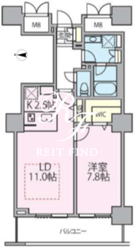 ロイヤルパークスタワー南千住 1302 間取り図