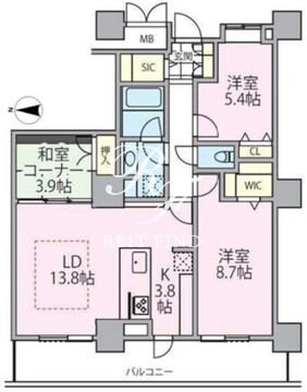 ロイヤルパークスタワー南千住 3602 間取り図