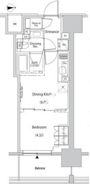 ザ・パークハビオ目白タワー 407 間取り図