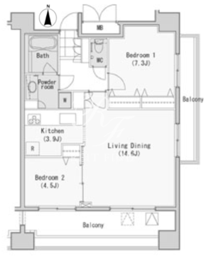 レジディア西麻布 1006 間取り図