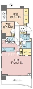 晴海フラッグ PARK-B-6階85.21㎡ 間取り図