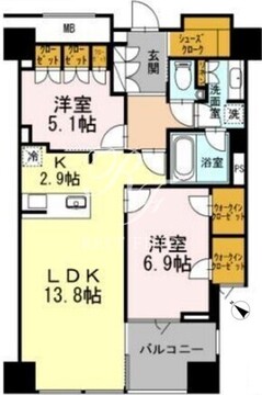 プレミスト赤坂檜町公園 302 間取り図