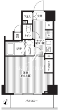 カスタリア初台 1302 間取り図