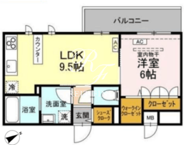 ロイジェントパークス西馬込 408 間取り図