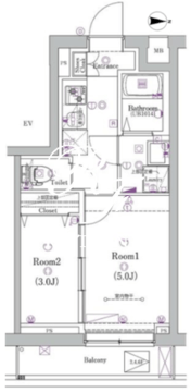 ガリシア矢口渡 602 間取り図