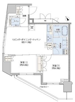 レジディア文京小石川2 1501 間取り図