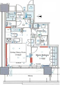 パークシティ中央湊ザタワー 902 間取り図