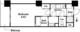 ドゥーエ蒲田 405 間取り図