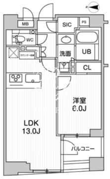 シーズンフラッツ日本橋人形町プレミア 402 間取り図