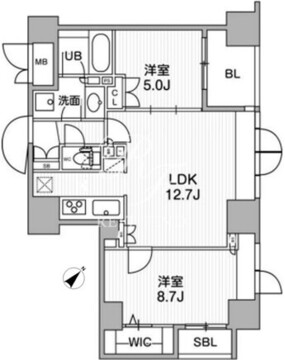 東神田テラスレジデンス 1210 間取り図