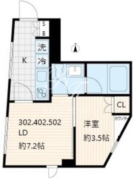 フレア上落合 302 間取り図