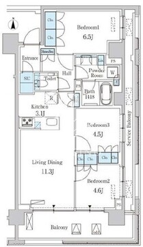 オアーゼ池上テラス 201 間取り図