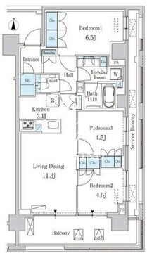 オアーゼ池上テラス 301 間取り図