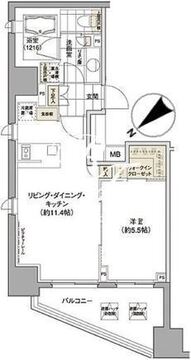 パークハビオ渋谷 701 間取り図