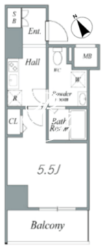 ログ品川サーフサイド 601 間取り図