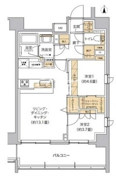 リビオメゾン東池袋 1003 間取り図