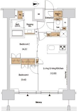 ザ・パークハビオ目白タワー 1408 間取り図