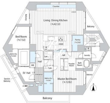 ザ・ドアーズ広尾 300 間取り図