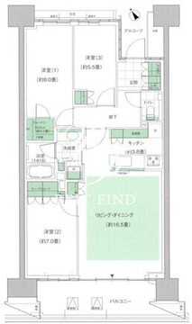 晴海フラッグ PARK-F-210 間取り図