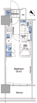 パークハビオ赤坂タワー 1705 間取り図