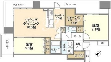 リガーレ日本橋人形町 2810 間取り図