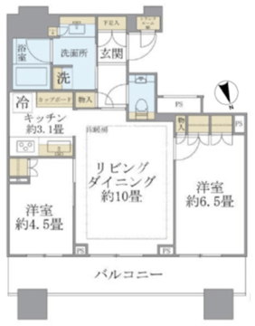 ブリリアタワーズ目黒 S-1601 間取り図