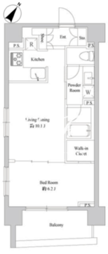 ドゥーエ日本橋浜町 501 間取り図