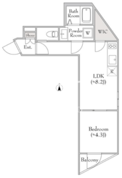ルミークアン用賀 202 間取り図