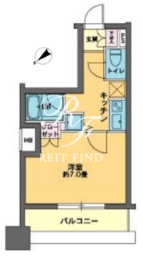 カスタリア東日本橋2 206 間取り図