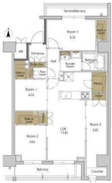 ＲＪＲプレシア大森北 612 間取り図