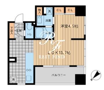 ウィルテラス勝どき 604 間取り図