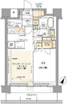 コムレジ赤羽 102 間取り図