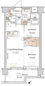 ブランシエスタ西馬込 205 間取り図