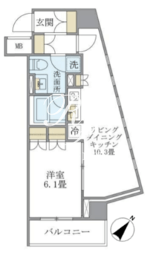 ブリリアイスト銀座東 505 間取り図