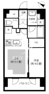 ピアース渋谷ウエスト 506 間取り図