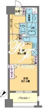 パークキューブ日本橋水天宮 402 間取り図