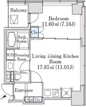 プラティーヌ新宿新都心 901 間取り図