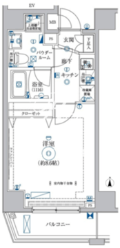 レアライズ両国 501 間取り図