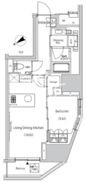 ザ・パークハビオ市ヶ谷ウエスト 602 間取り図