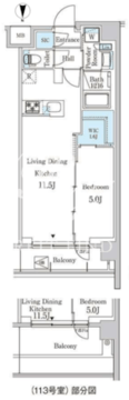 ジオエント中野弥生町 113 間取り図