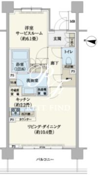 リージア経堂テラスガーデン 616 間取り図