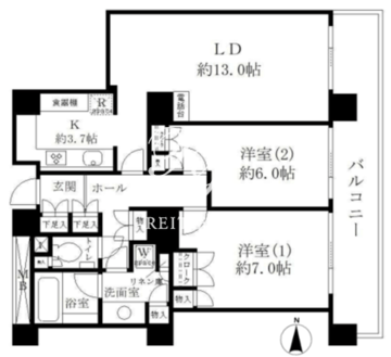 リバーポイントタワー 302 間取り図