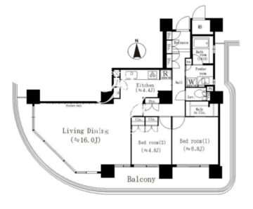 リバーポイントタワー 2601 間取り図