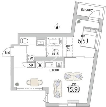 グランデュオ下北沢14 101 間取り図