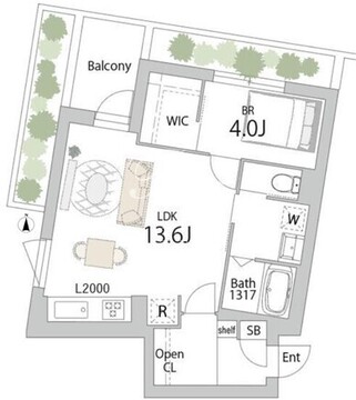 グランデュオ下北沢14 203 間取り図