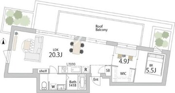 グランデュオ下北沢14 303 間取り図