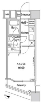 ファーストリアルタワー新宿 1616 間取り図